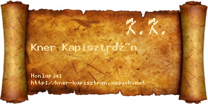 Kner Kapisztrán névjegykártya